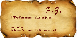Pfeferman Zinajda névjegykártya